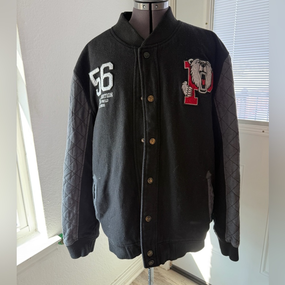 Parish Nation Black Quilted Varsity Jacket